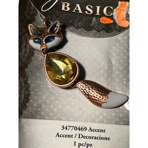 Cousin Jewelry Basics Fox Pendant With Yellow Gemstone Accent